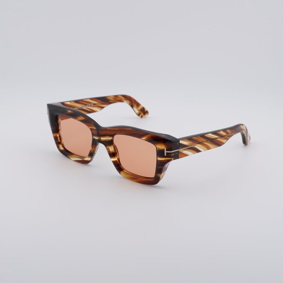 Tom Ford Ilias FT1154 55E Sunglasses Havana Square Frame, Brown Lenses - Picture 10 of 12